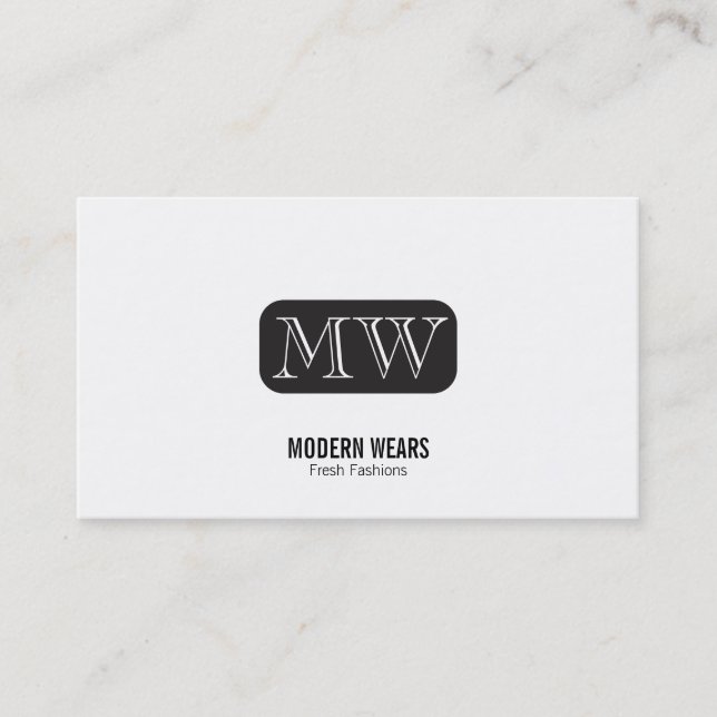 Monogram Rounded Background (open type face) Business Card (Front)