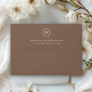 Monogram, Royal, Elegant, Wedding Envelope