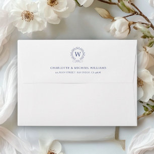 Monogram, Royal, Elegant, Wedding Envelope