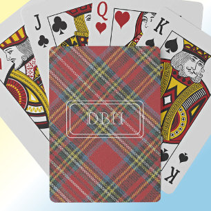 Monogram Royal Stewart Tartan Print Playing Cards