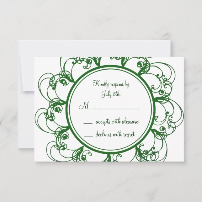 Monogram RSVP (green) Card (Front)