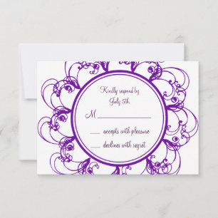 Monogram RSVP (purple) Card