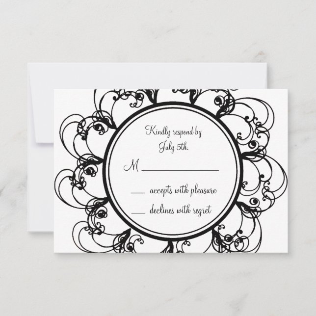 Monogram RSVP (white) Card (Front)