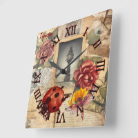 Monogram rustic background floral and dragonfly