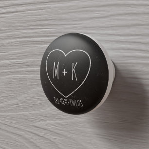 Monogram Rustic Chalkboard Cabinet Knob