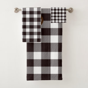 Monogram Rustic Chic Plaid  Bath Towel Set