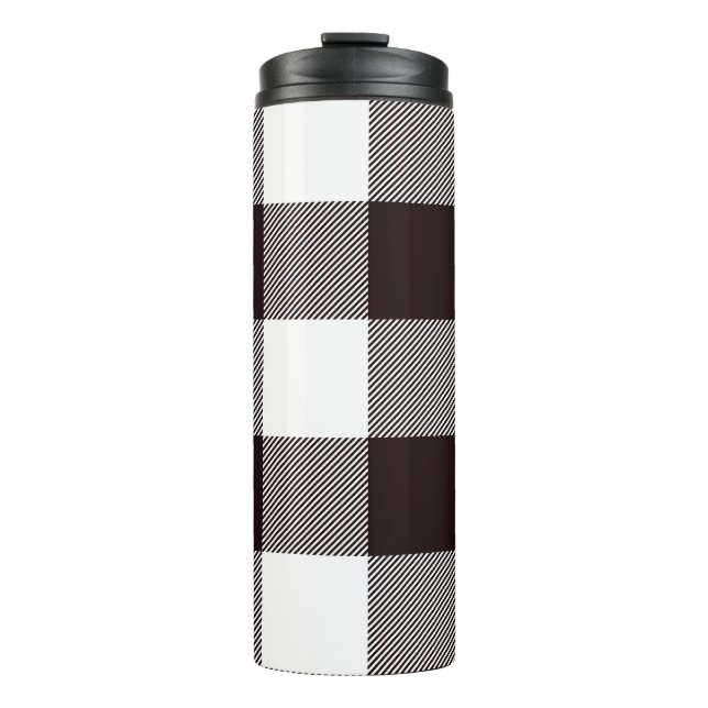  Monogram Rustic Chic Plaid Brown  Thermal Tumbler (Front)