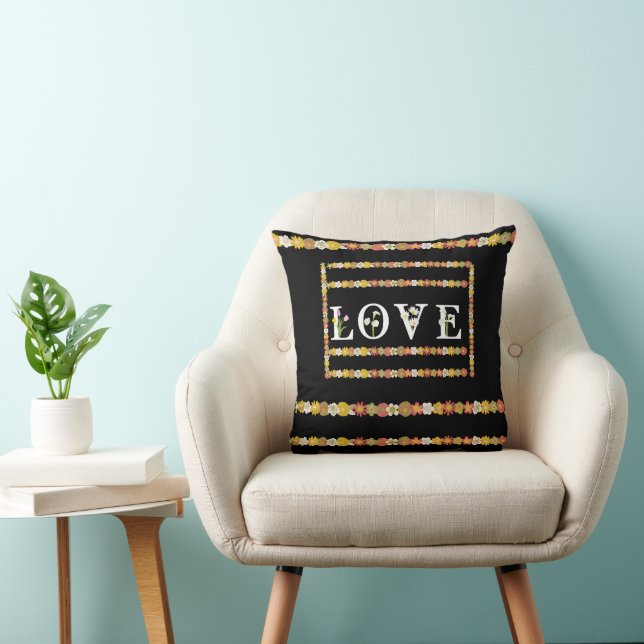  Monogram Rustic Daisy Floral  Love  Cushion (Chair)