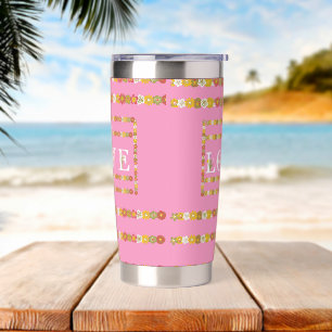  Monogram Rustic Daisy Floral  Love  Insulated Tumbler