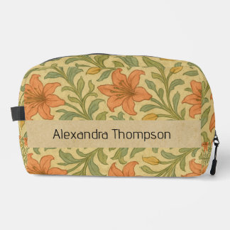 Monogram rustic Kraft botanical William morris Dopp Kit