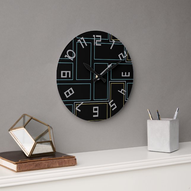 Monogram Rustic Numbers  Large Clock (Office)