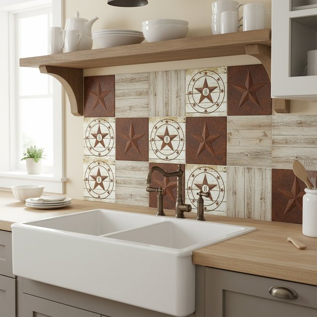 Monogram Rustic  star wheel ceramic tile (Creator Uploaded)