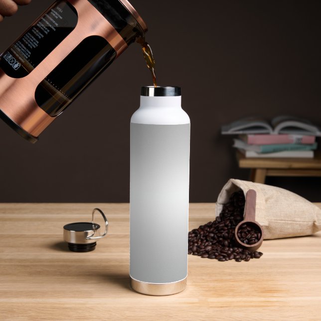 Monogram Rustic Teal Grey Customise Unisex Water Bottle (Coffee)