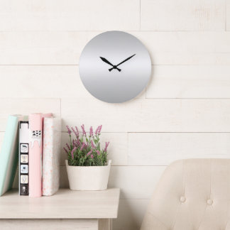 Monogram Rustic Teal Grey  Large Clock