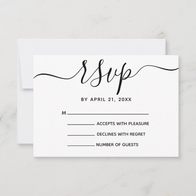 Monogram Rustic Watercolor Floral RSVP Cards (Front)