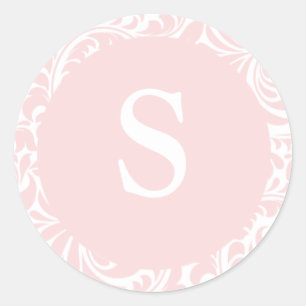 Monogram S Blush Colour Invitation Seals For Weddi