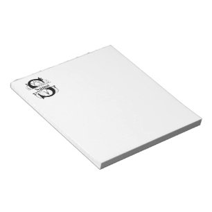 Monogram S Initial Stationary Desk Notepad