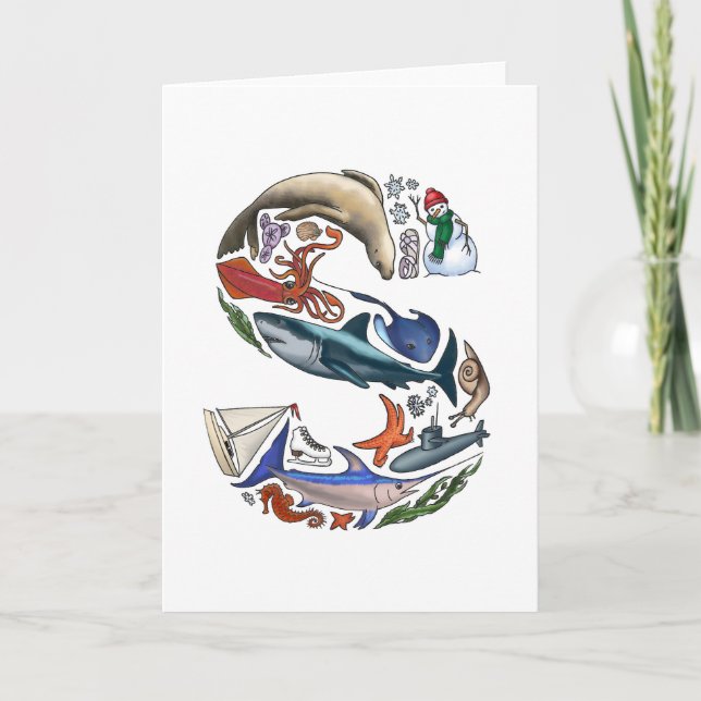 Monogram "S" note card (Front)