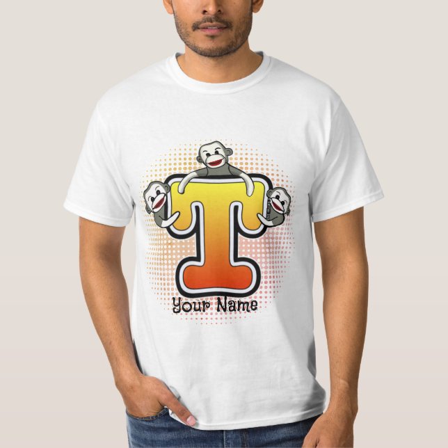Monogram S Sock Monkey  T-Shirt (Front)