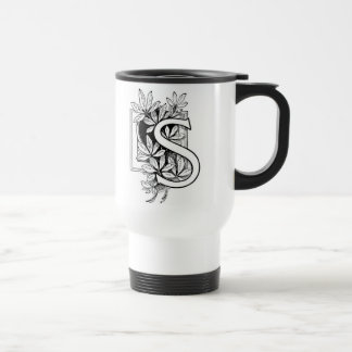 Monogram 'S' with Leaves - Travel Mug