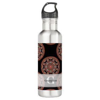 Monogram Safari Sunset Bohemian Polka Dot Mandala 710 Ml Water Bottle