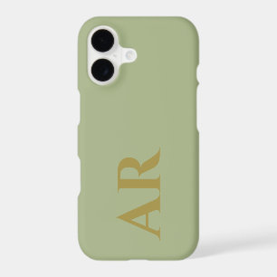 Monogram Sage Green Gold Initials Minimalist Chic