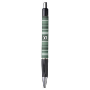 Monogram sage green stripes