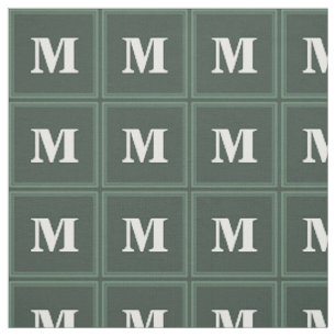 Monogram sage green stripes fabric