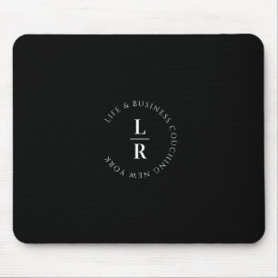 Monogram, salon, minimalistic, black mouse pad