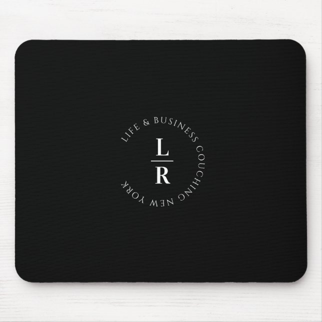 Monogram, salon, minimalistic, black mouse pad (Front)