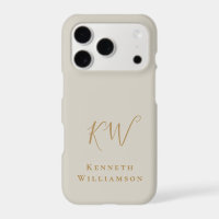 Monogram Sand Stone Brass Name Minimalist Men