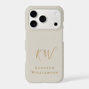 Monogram Sand Stone Brass Name Minimalist Men