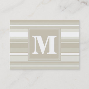 Monogram sandstone stripes business card