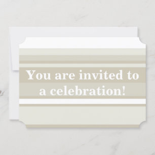Monogram sandstone stripes invitation
