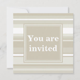 Monogram sandstone stripes invitation