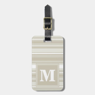 Monogram sandstone stripes luggage tag