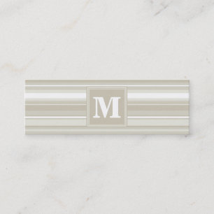 Monogram sandstone stripes mini business card