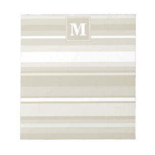 Monogram sandstone stripes notepad