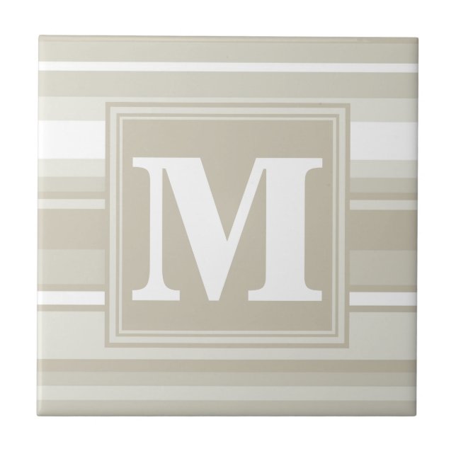 Monogram sandstone stripes tile (Front)