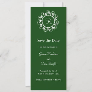 Monogram Save the Date (green)
