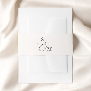 Monogram Script Ampersand Elegant Invitation Belly Band