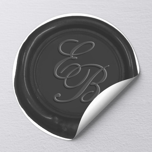 Monogram Script Black Wax Seal Wedding Favour (Creator Uploaded)