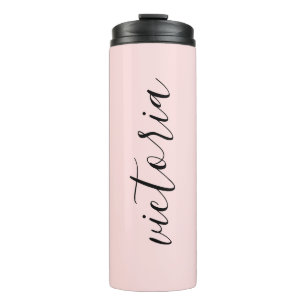 Monogram Script Blush Pink Thermal Tumbler