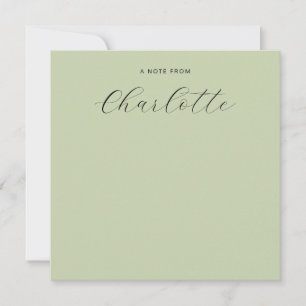Monogram Script Calligraphy Sage Green Card