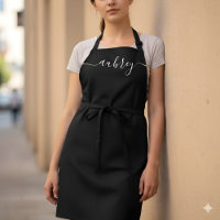 Monogram Script Handwritten Minimal Black