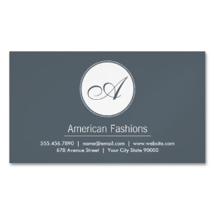 Monogram Script Magnetic Business Card