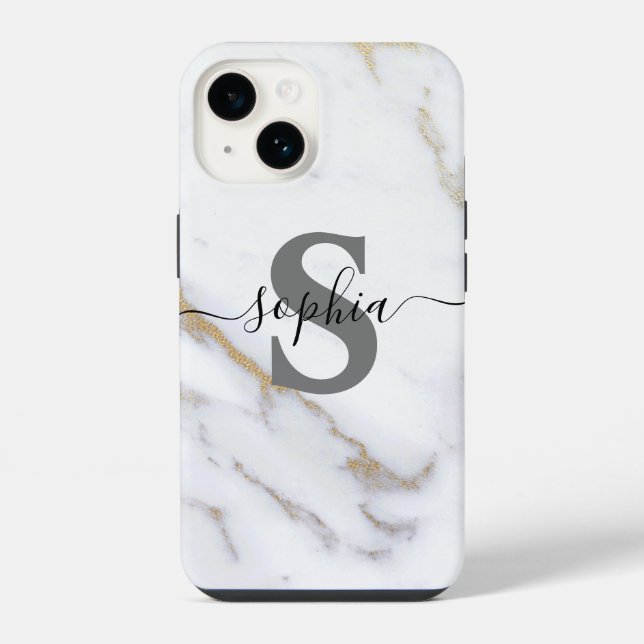  Monogram Script Name Initial Custom Personalised iPhone Case (Back)