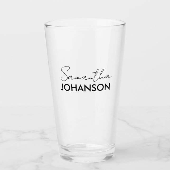 Monogram Script Name | Modern Minimalist Feminine Glass (Front)