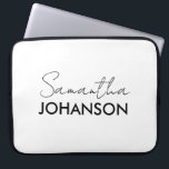 Monogram Script Name | Modern Minimalist Feminine Laptop Sleeve<br><div class="desc">Monogram Script Name | Modern Minimalist Feminine</div>