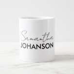 Monogram Script Name | Modern Minimalist Feminine Large Coffee Mug<br><div class="desc">Monogram Script Name | Modern Minimalist Feminine</div>
